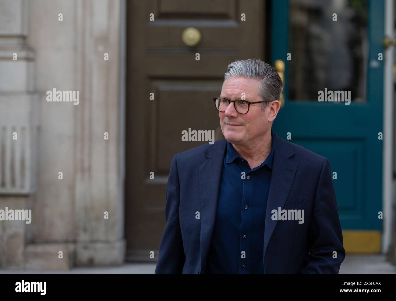 London, UK. 9th May, 2024. Sir Keir Starmer, Leader of the Labour Party leaves Cabinet office after meeting Credit: Richard Lincoln/Alamy Live News Stock Photo