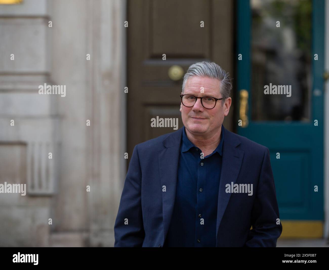 London, UK. 9th May, 2024. Sir Keir Starmer, Leader of the Labour Party leaves Cabinet office after meeting Credit: Richard Lincoln/Alamy Live News Stock Photo