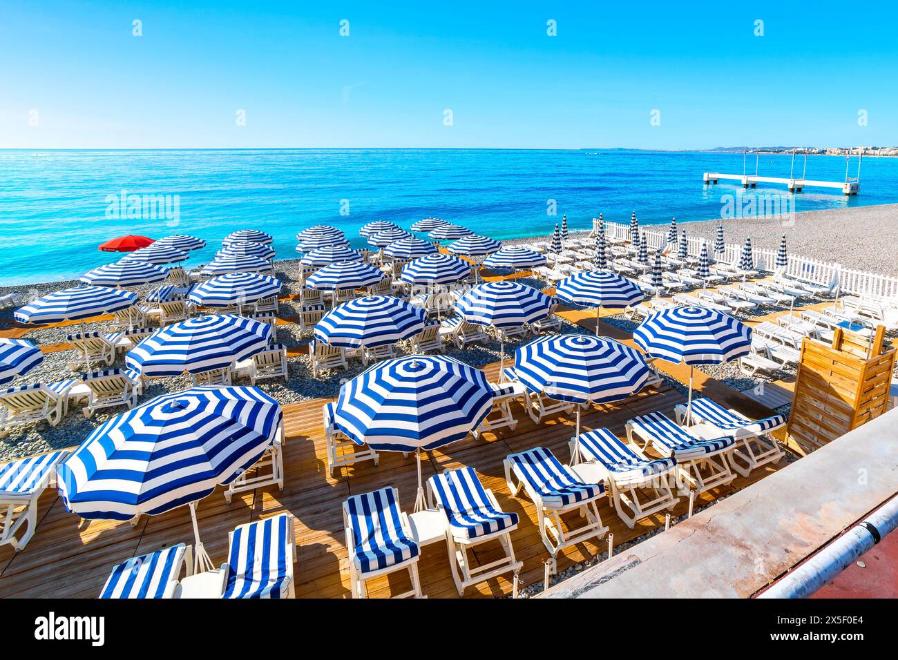 French riviera beach umbrella hi-res stock photography and images 