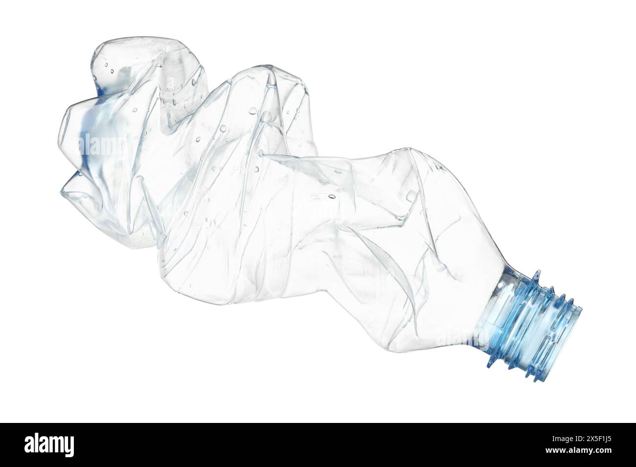 Crumpled disposable plastic bottle isolated on white Stock Photo Alamy