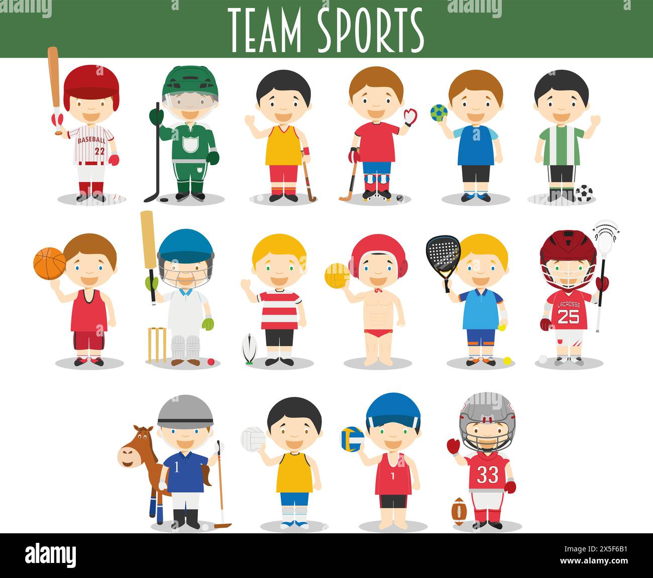 Vector Set of Team Sports in cartoon style Stock Vector Image & Art - Alamy