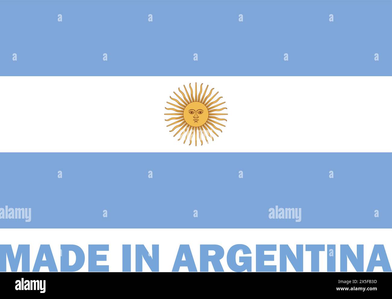 Made in Argentina, Argentina flag, country flag National symbols, flag of Argentina Stock Vector