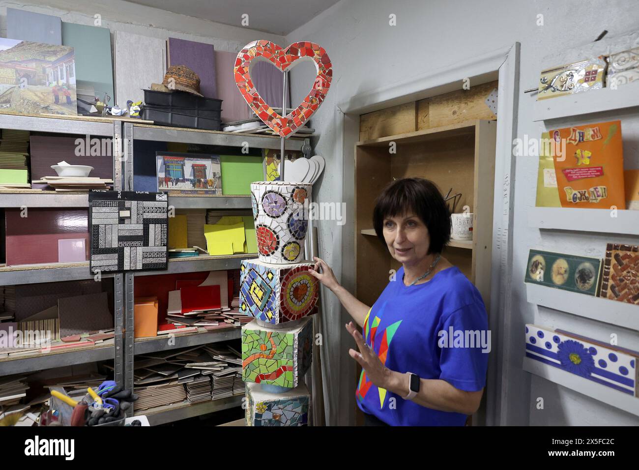 Non Exclusive KHARKIV, UKRAINE MAY 08, 2024 Organizer of mosaic