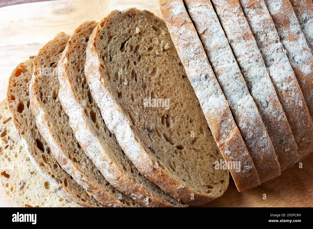 Close up of multigrain bread slices Stock Photo