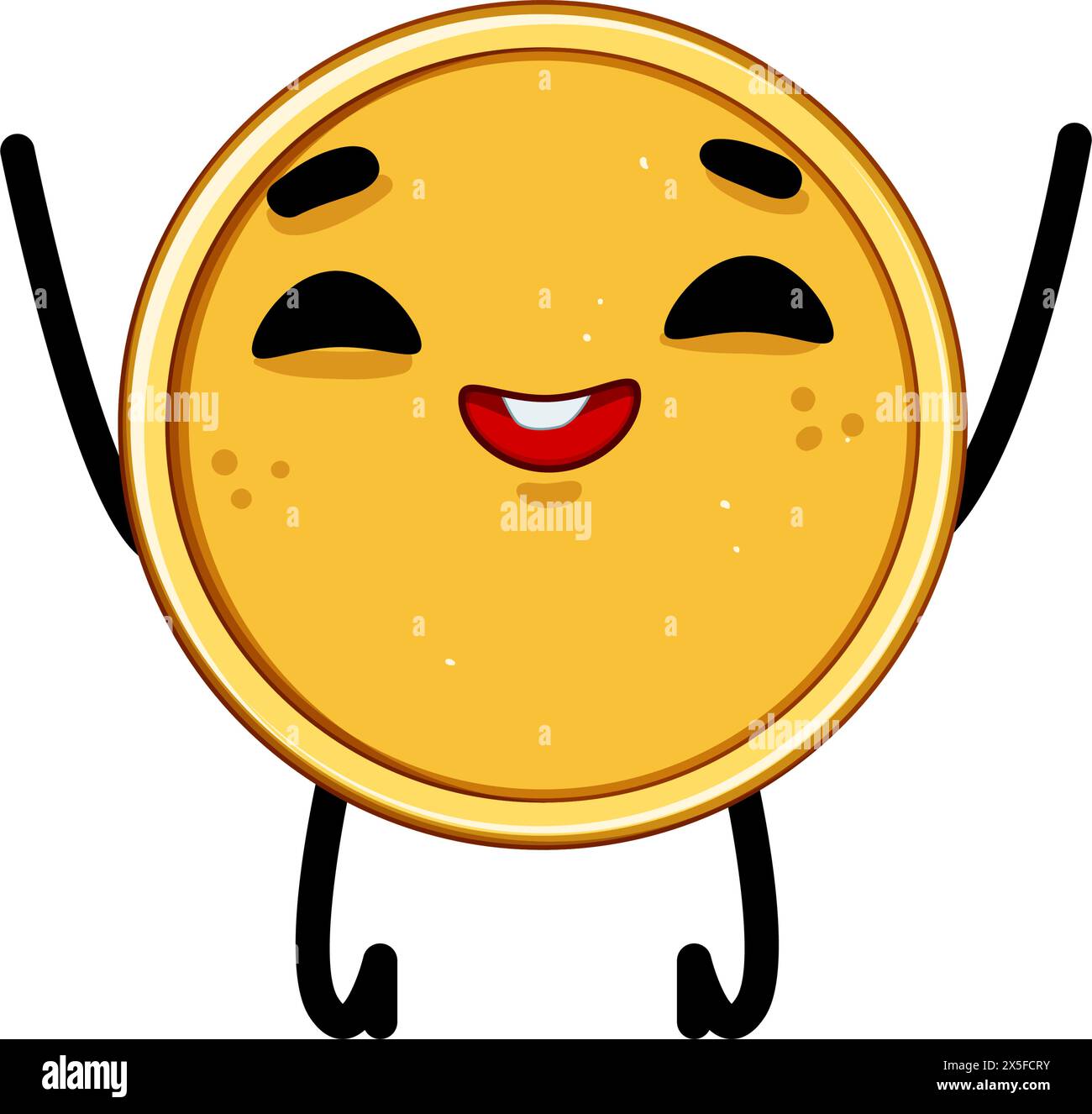 gold coin character cartoon vector illustration Stock Vector Image ...