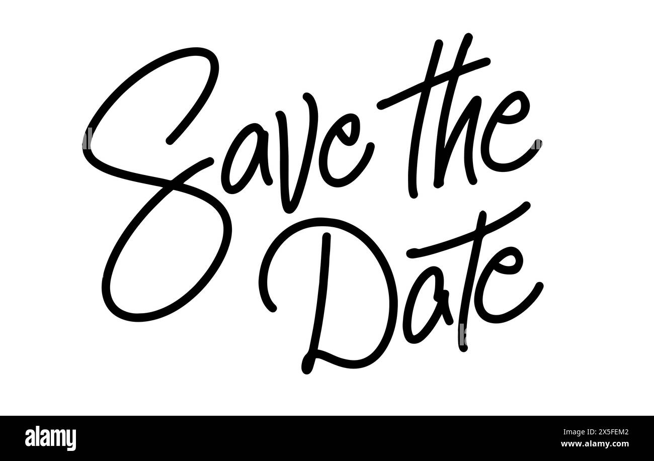 Save the Date Monoline Calligraphy Stock Vector Image & Art - Alamy