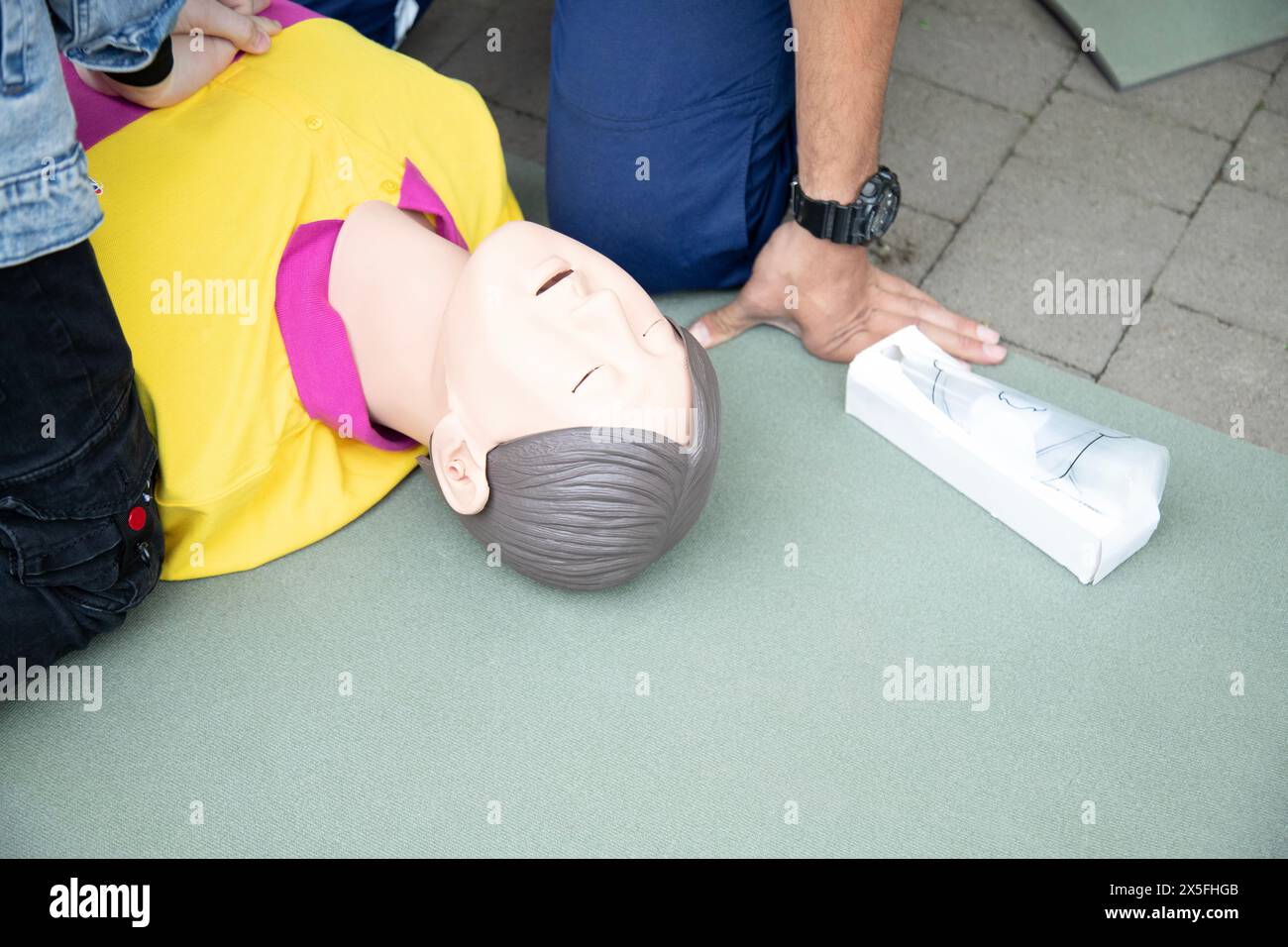 Cardiopulmonary resuscitation ,respiratory arrest ,cardiac arrest ,clinical death ,CPR . Stock Photo
