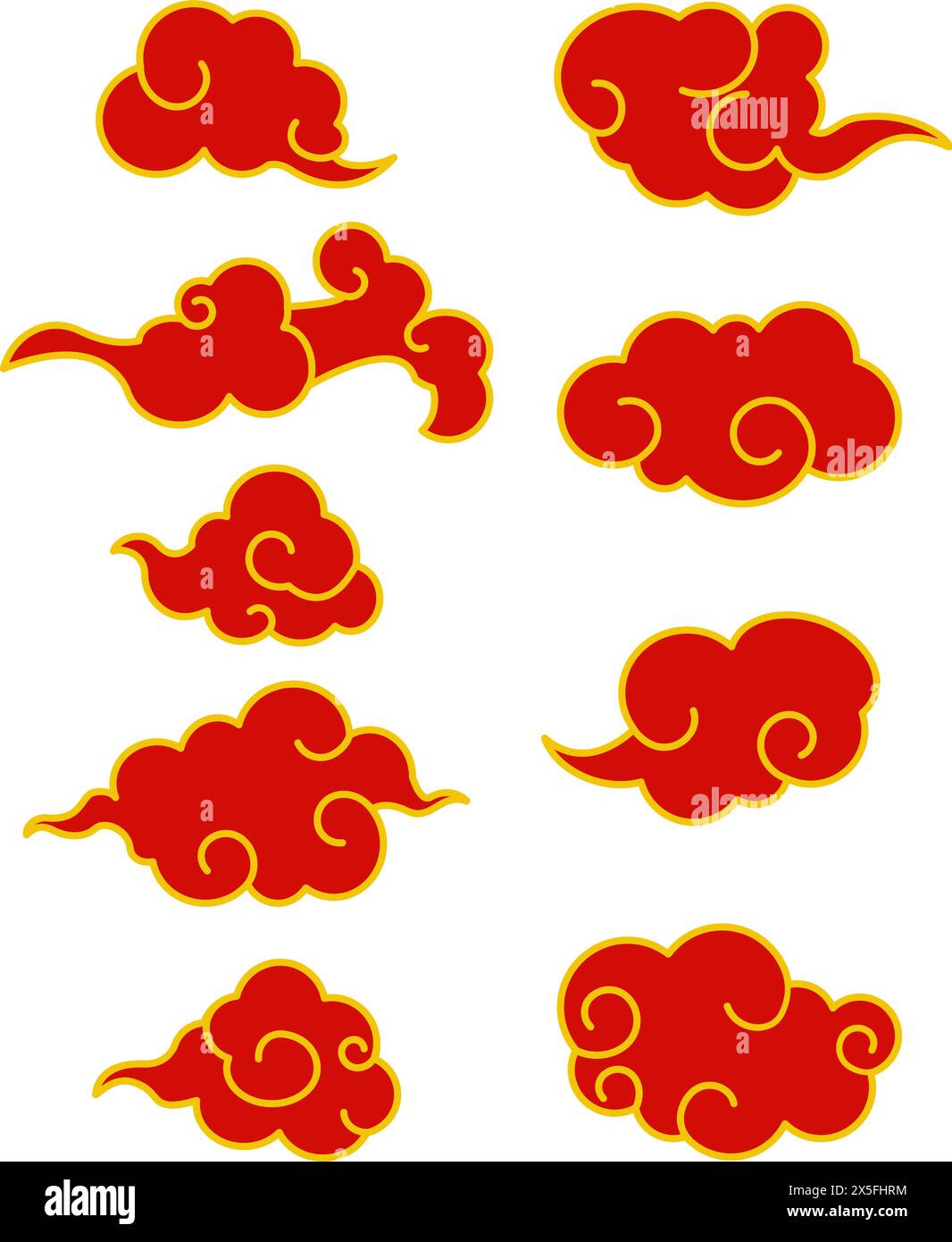 chinese cloud set cartoon vector illustration Stock Vector Image & Art ...