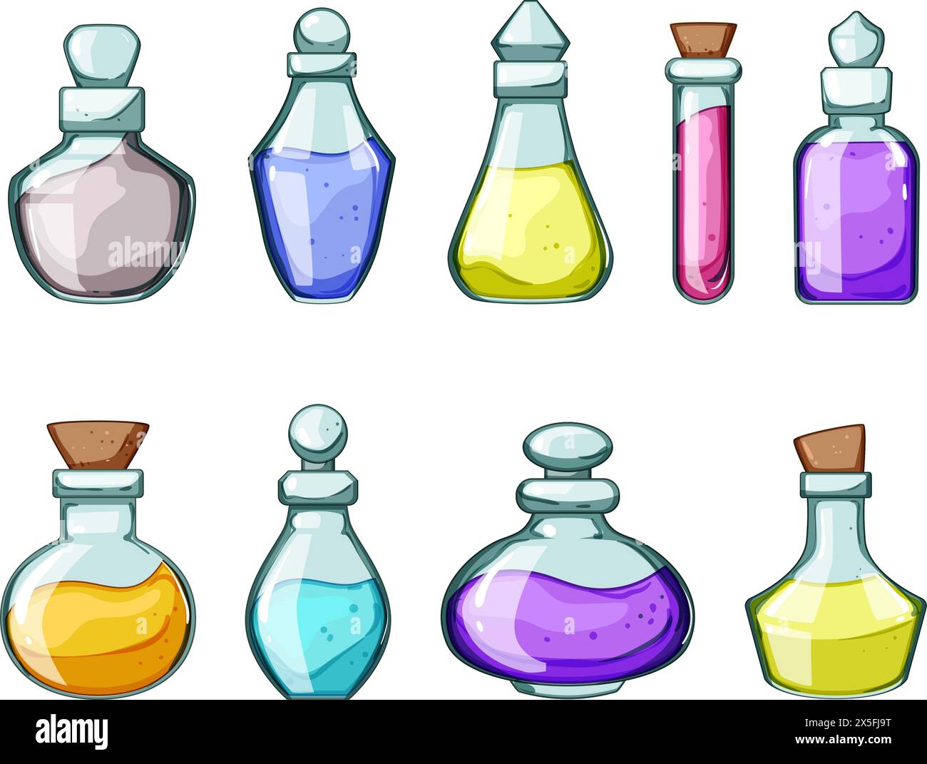potion bottle set cartoon vector illustration Stock Vector Image & Art ...