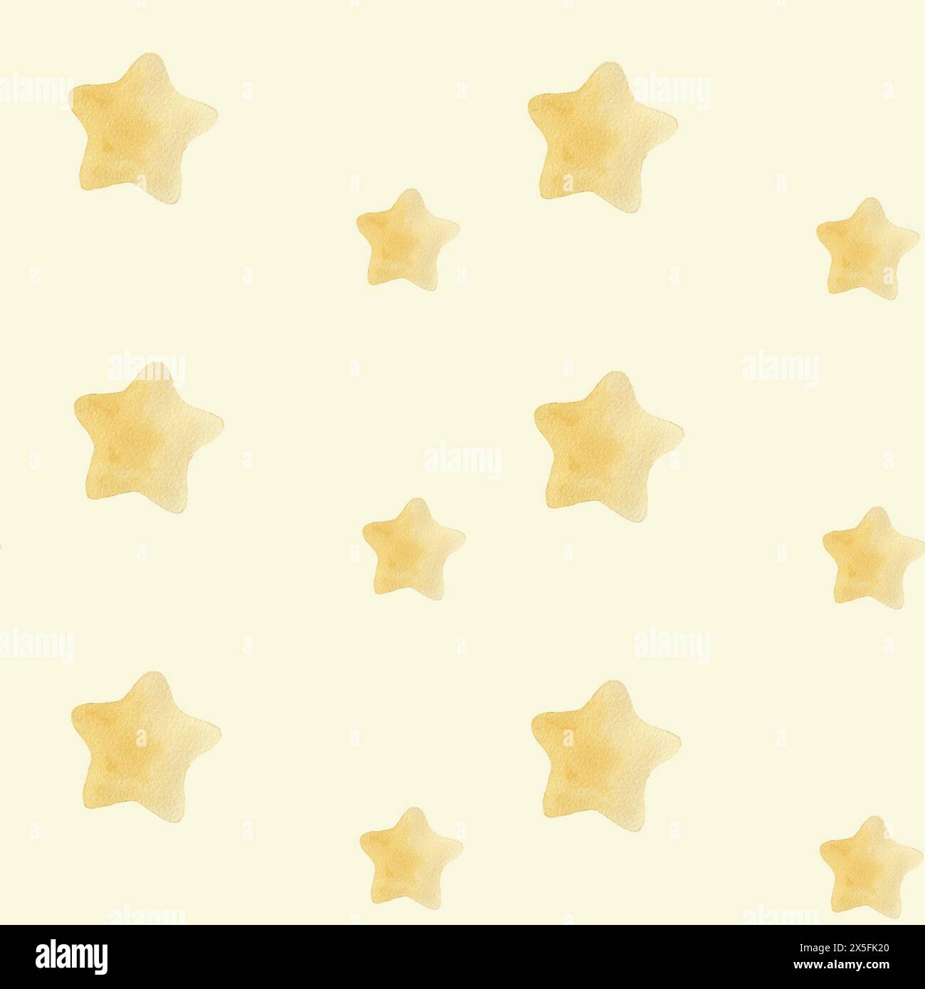 Seamless simple watercolor pattern with lovely pastel yellow stars ...