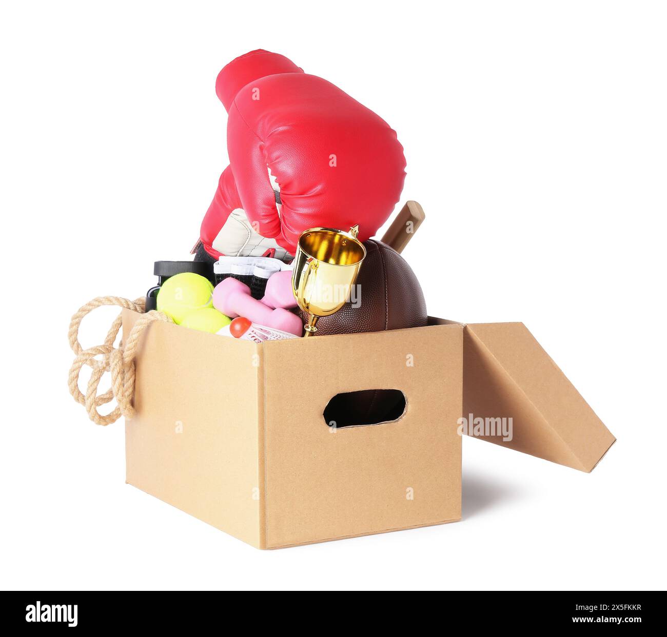Over Stuff Box Box of unwanted stuff isolated on white Stock Photo - Alamy