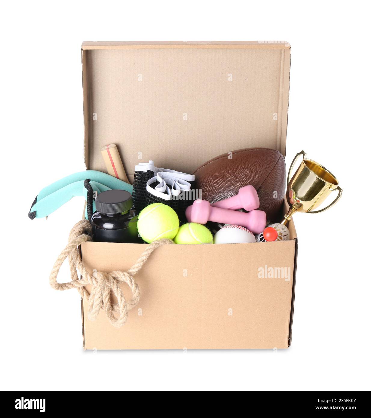 Box of unwanted stuff isolated on white Stock Photo - Alamy