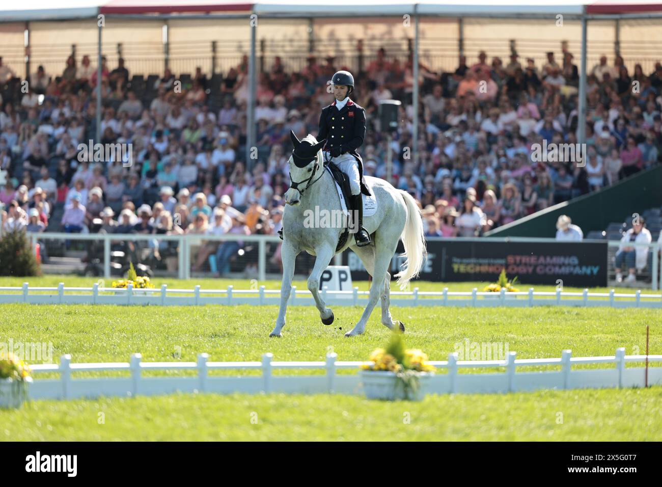 Harry Meade of Great Britain with Away Cruising during the dressage test at Badminton Horse Trials on May 9, 2024, Badminton Estate, United Kingdom (Photo by Maxime David - MXIMD Pictures) Stock Photo