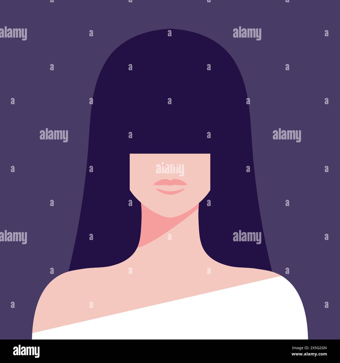 Long hand brunette woman Stock Vector Images - Alamy