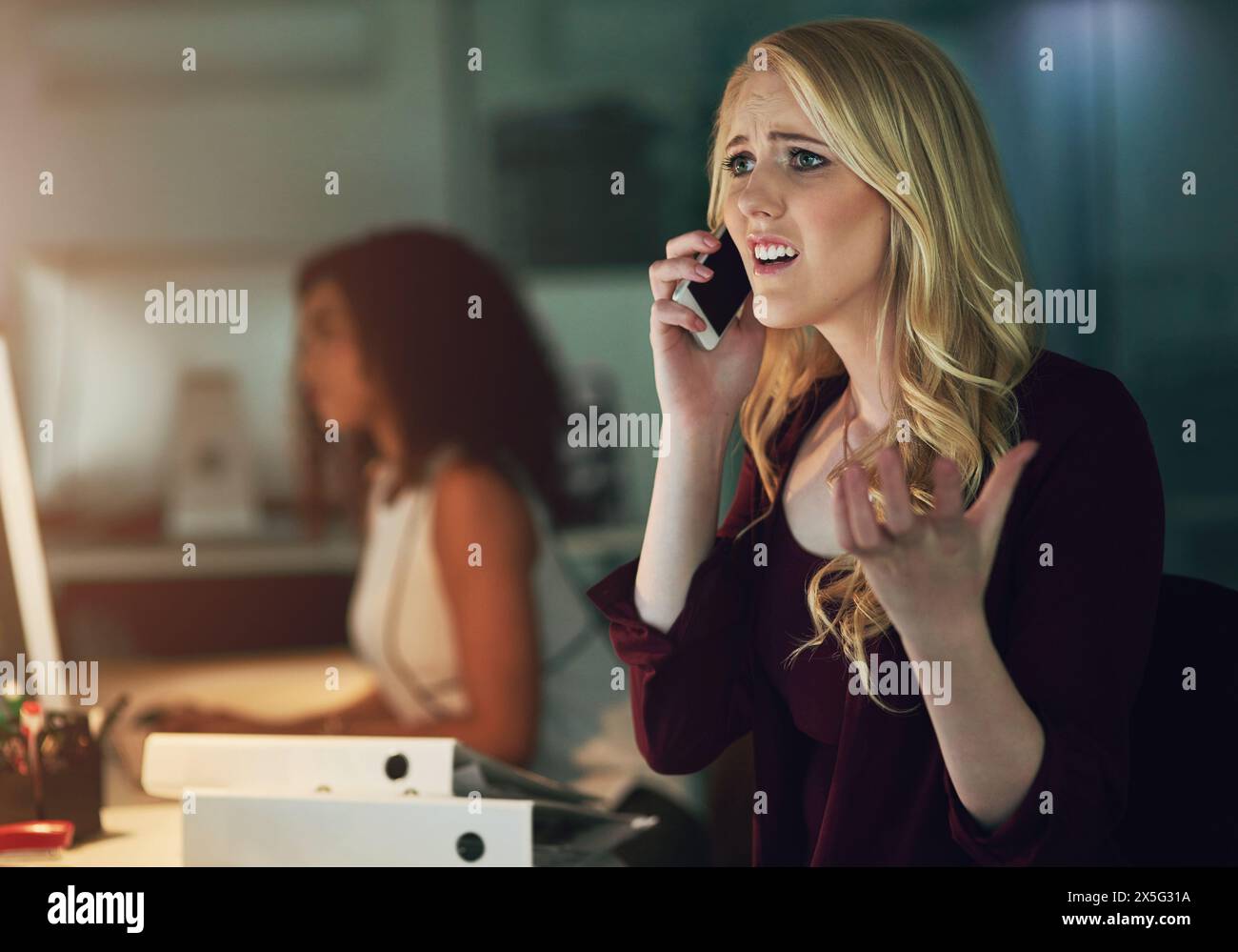 Angry female agent talking on hi-res stock photography and images - Alamy