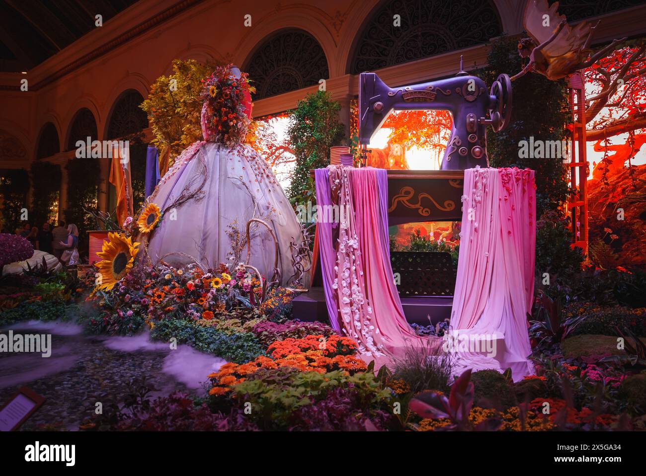 Elaborate Indoor Display of Oversized Sewing Machine, Las Vegas
