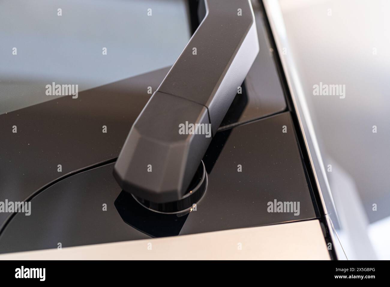 Closeup View of Tesla Cybertruck Windshield Wipers Stock Photo Alamy