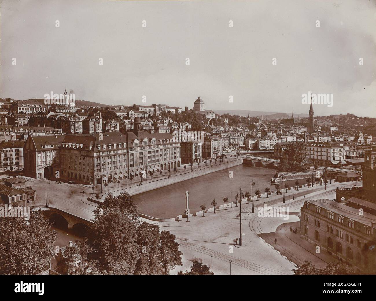 vintage photography of downtown Zurich, circa 1920 Stock Photo