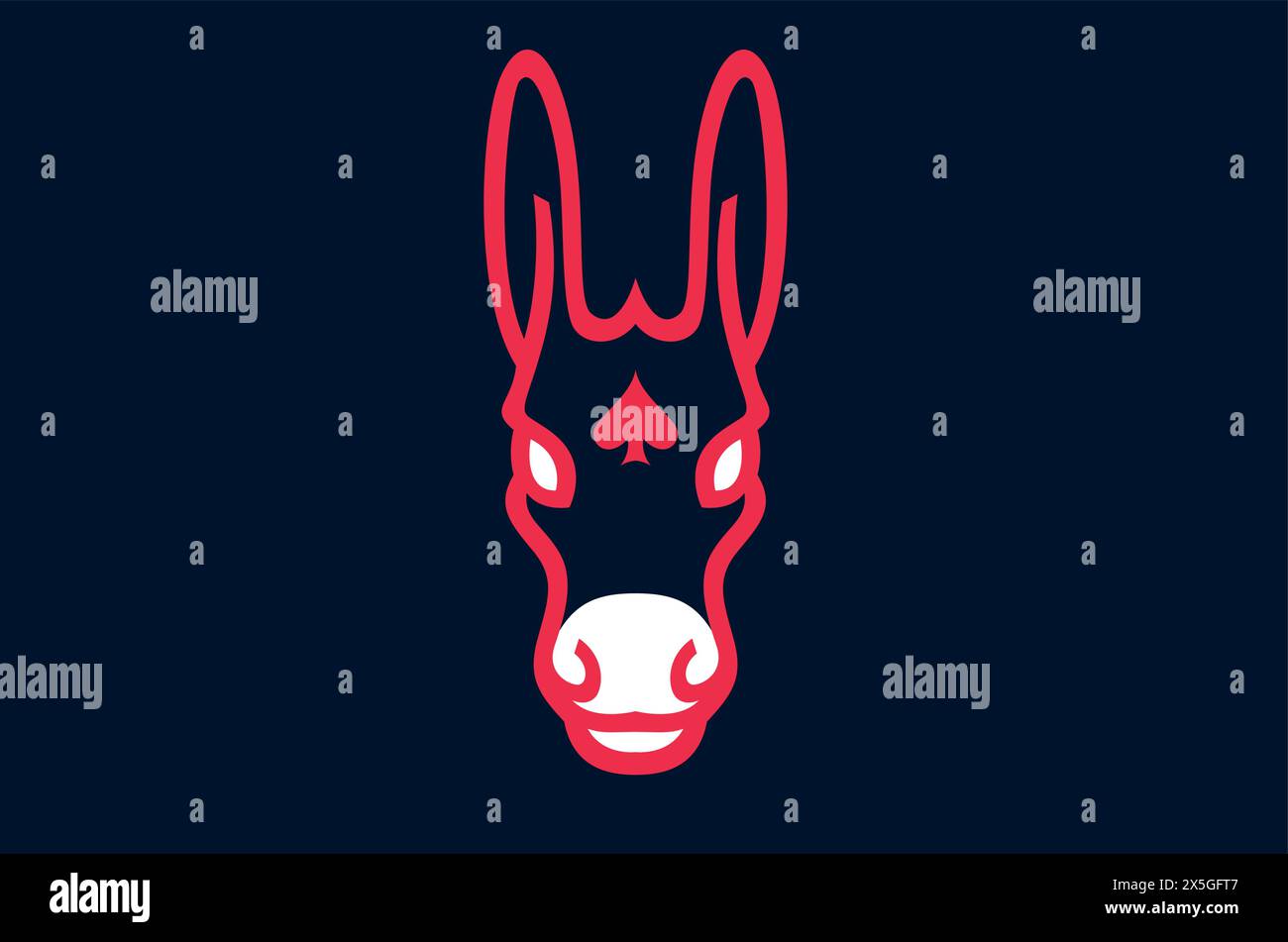 Illustration of Donkey Head with Spade Symbol Stock Vector Image