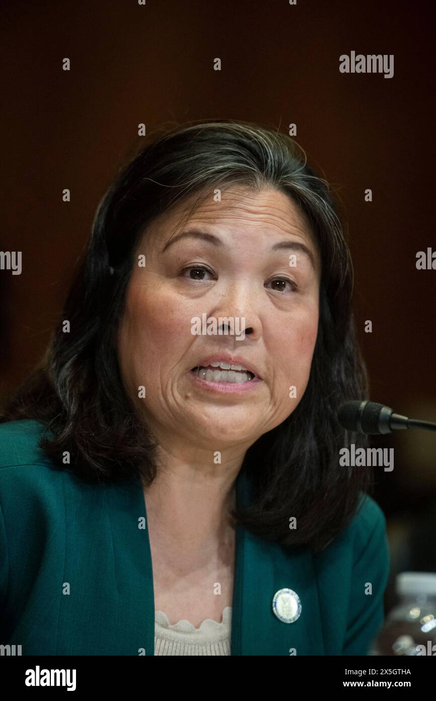 United States Secretary of Labor Julie A. Su appears before a Senate