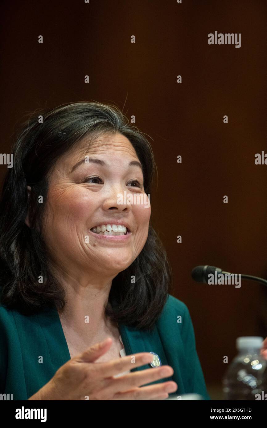 United States Secretary of Labor Julie A. Su appears before a Senate