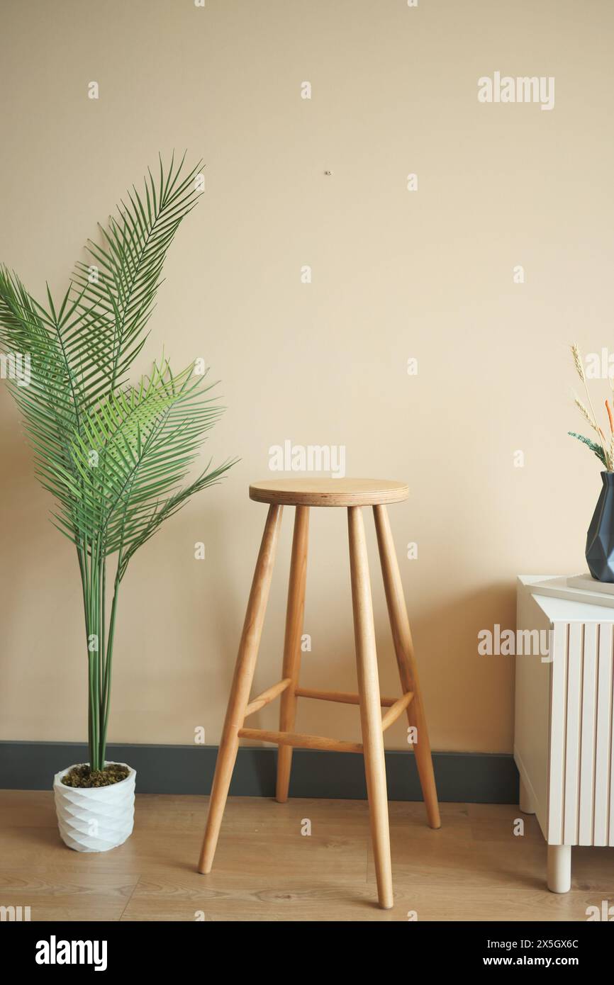 View of replace the current plain background with light beige scandinavian ...