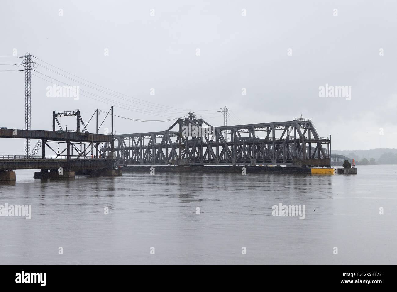 Fort Madison, Iowa, USA. 9th May, 2024. Two barges owned by the Ingram