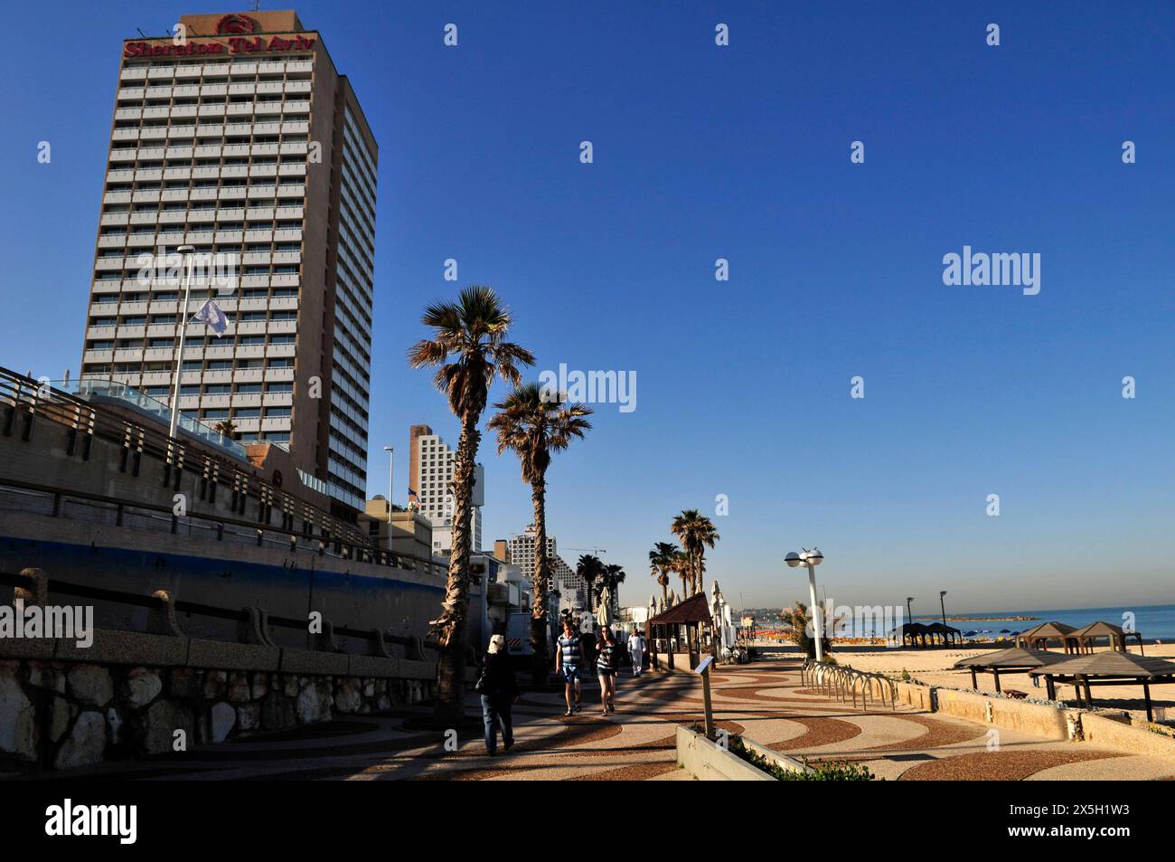 The seafront promenade in Tel-Aviv, Israel. Stock Photo