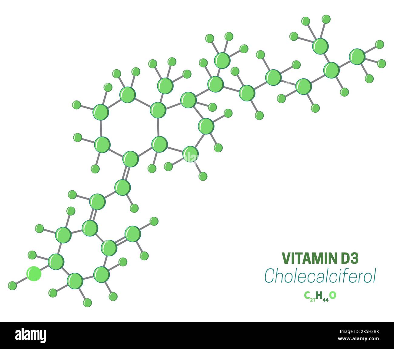 Cholecalciferol D3 Vitamin Molecule Formula Stock Vector