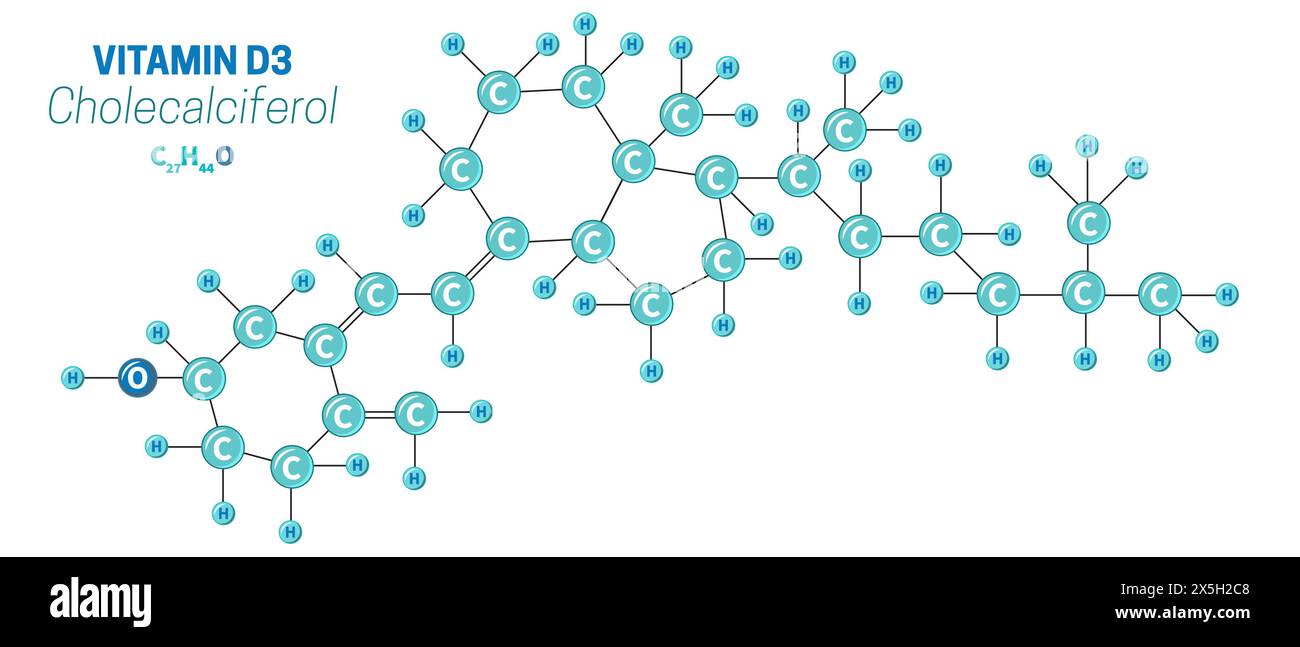Cholecalciferol D3 Vitamin Molecule Chemistry Stock Vector