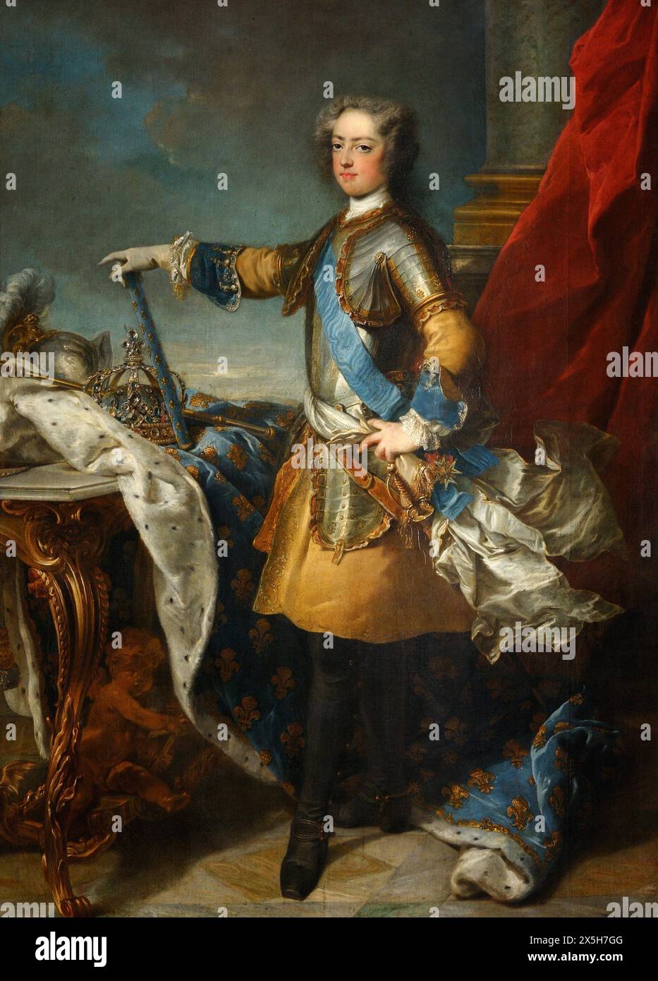 Louis XV, King of France and Navarre, c. 1723 (Palace of Versailles). Jean-Baptiste van Loo Stock Photo