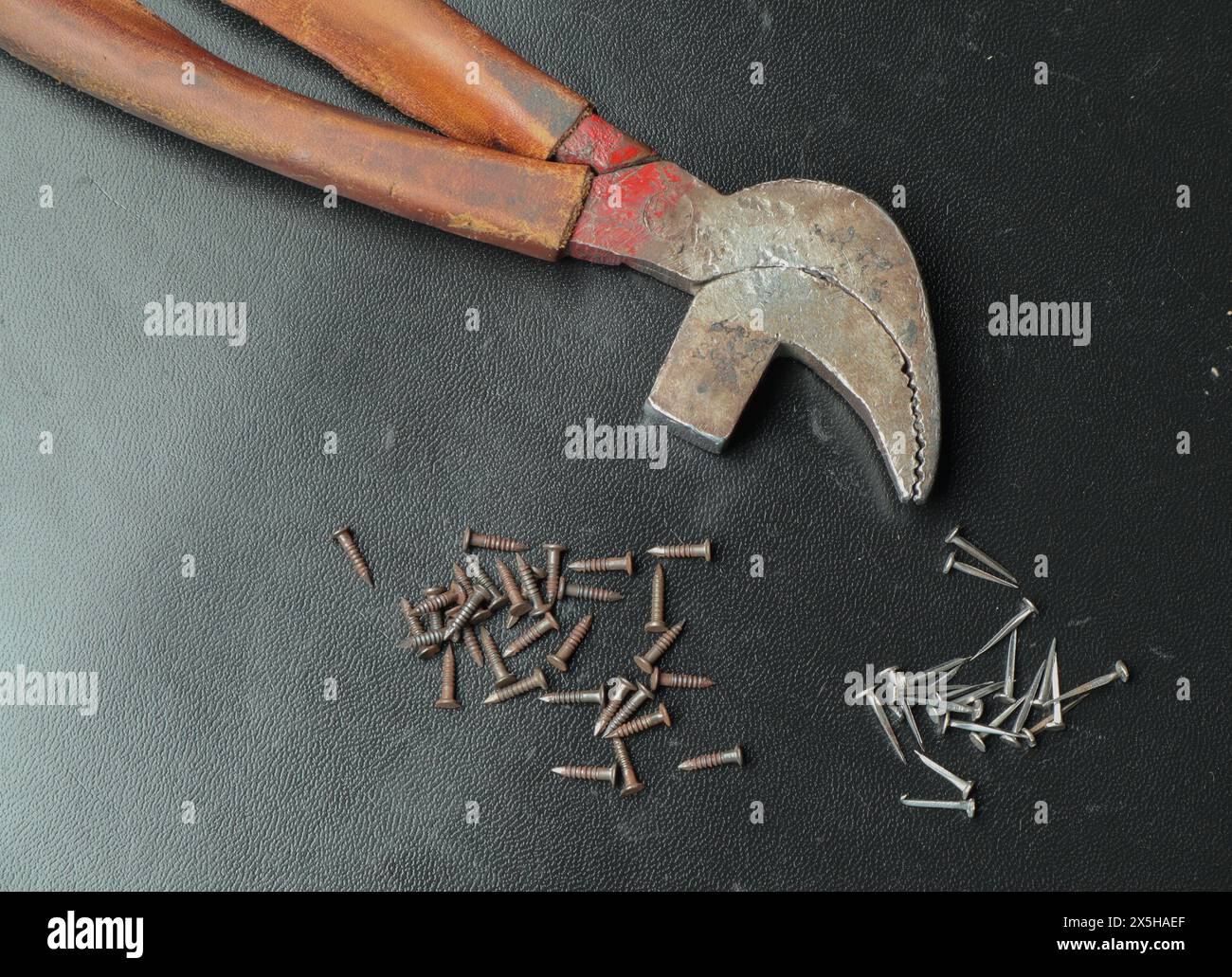 cobller tools isolated on the working table Stock Photo