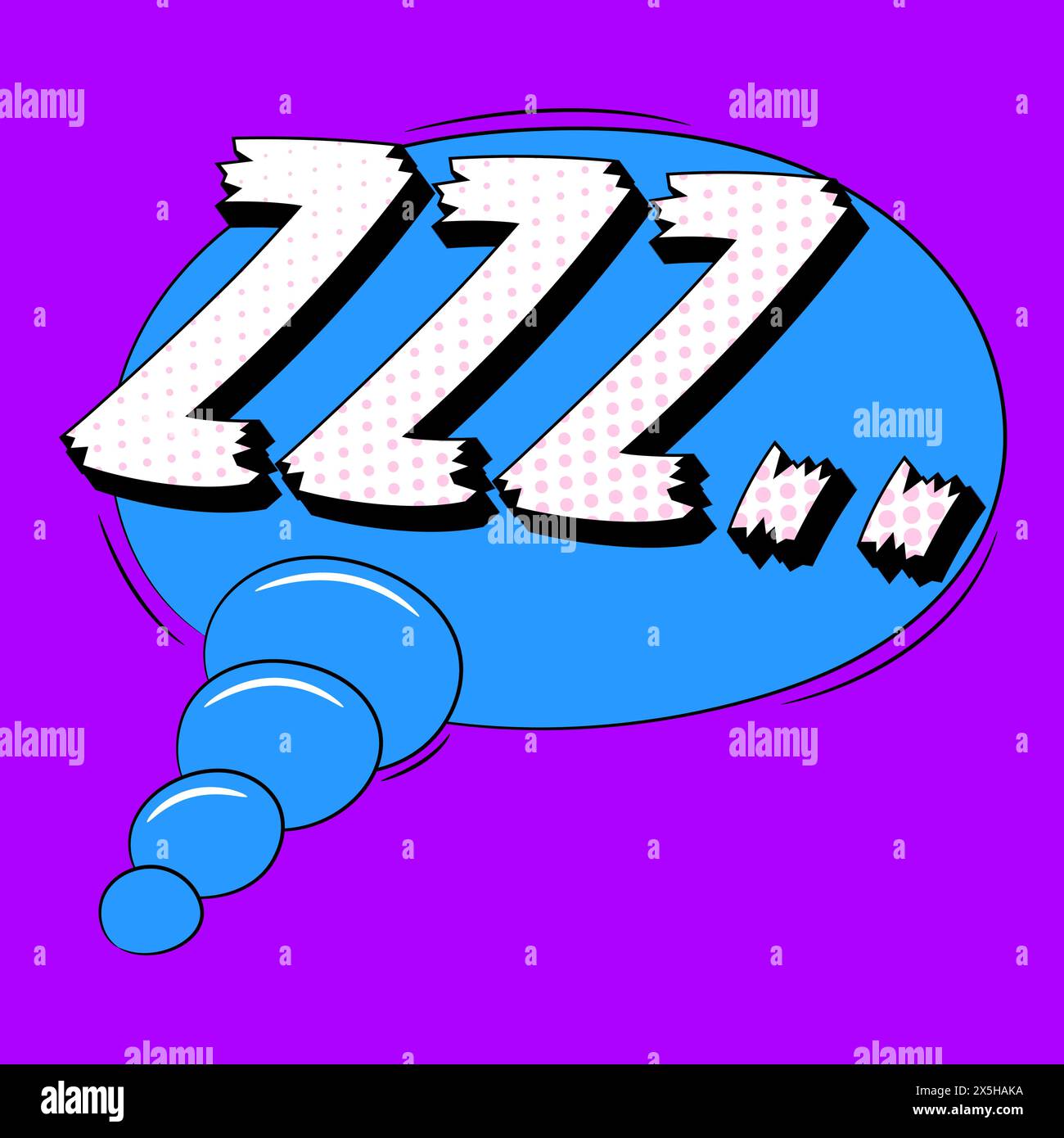 Zzz speech bubble in trendy pop art style. Comic sound effect Stock