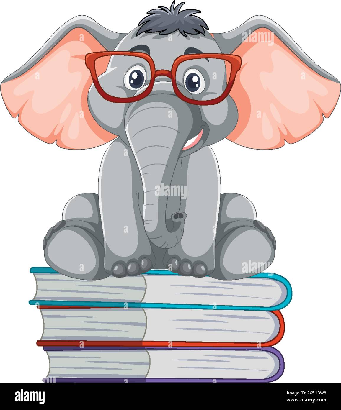 PopSockets PopGrip Adesivo Con Simpatico Elefante Che Legge Un Libro – Illustrazione Carina Con Occhiali E Foulard, Per Amanti Dei Libri E Studenti