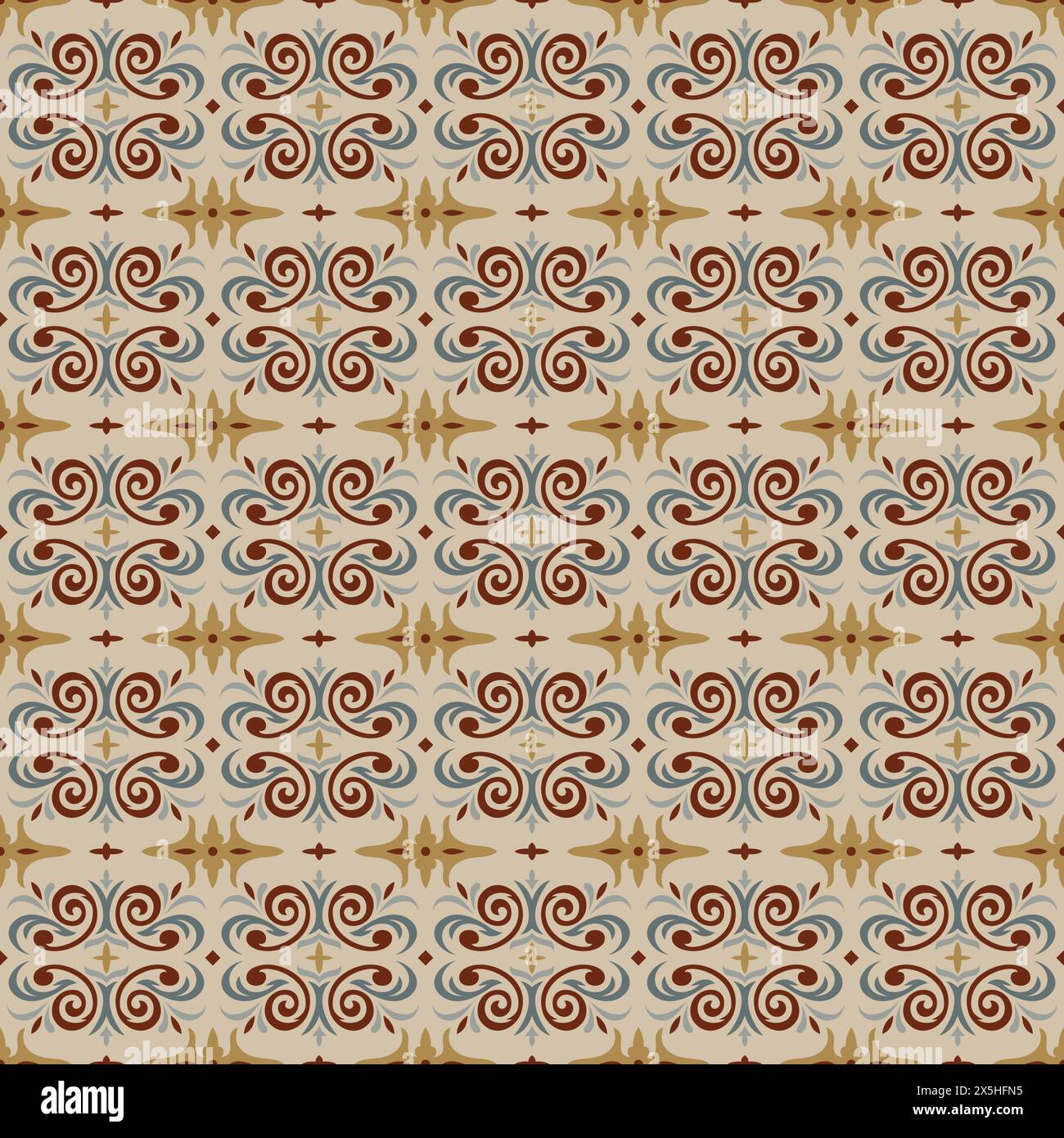 Tile Floral Vintage Seamless Pattern Design. vintage motif vector Stock ...