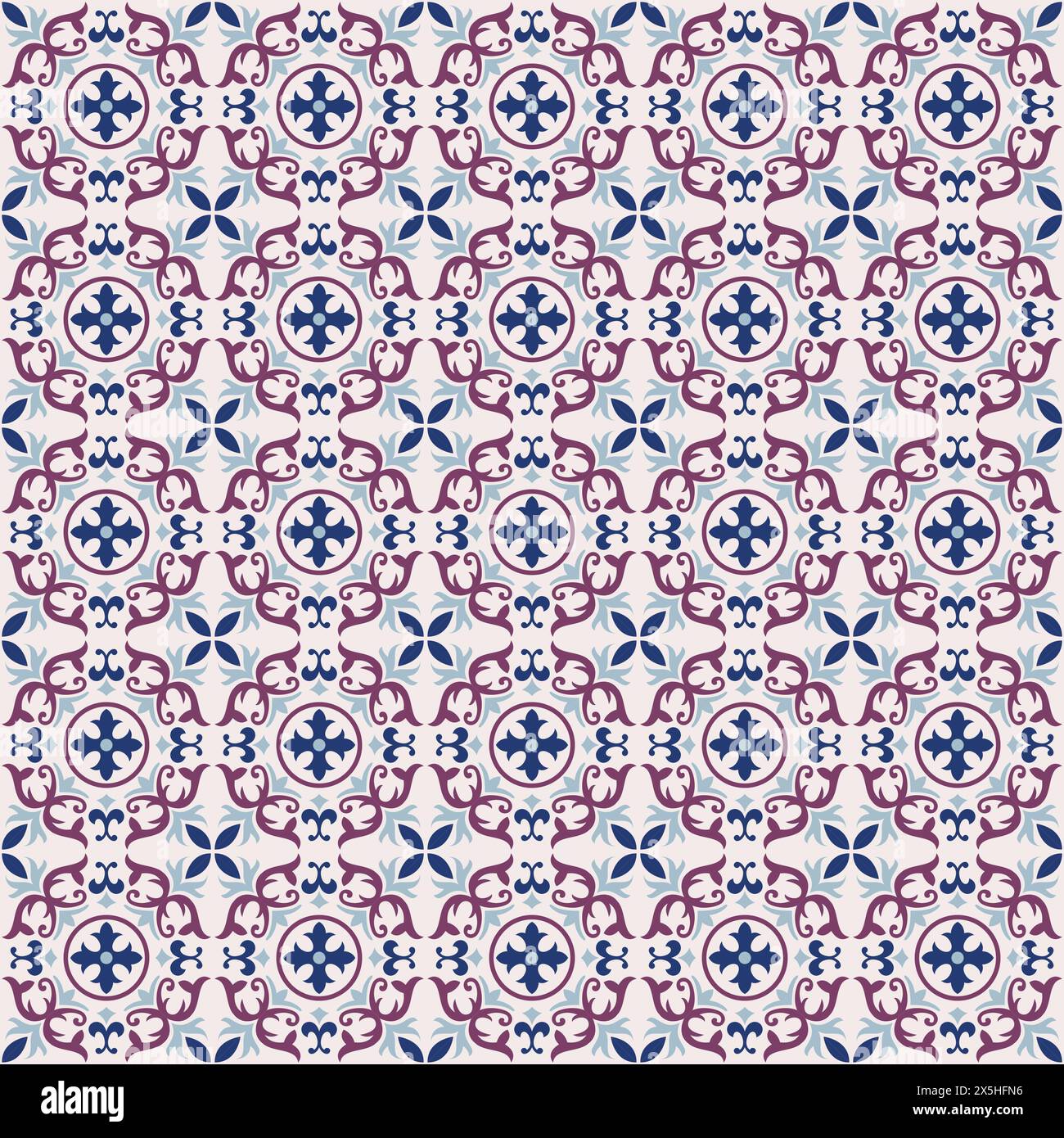 Tile Floral Vintage Seamless Pattern. ornament vector Stock Vector ...