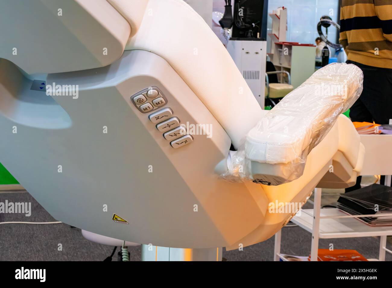 Control buttons on the chair for cosmetic procedures for electrically ...