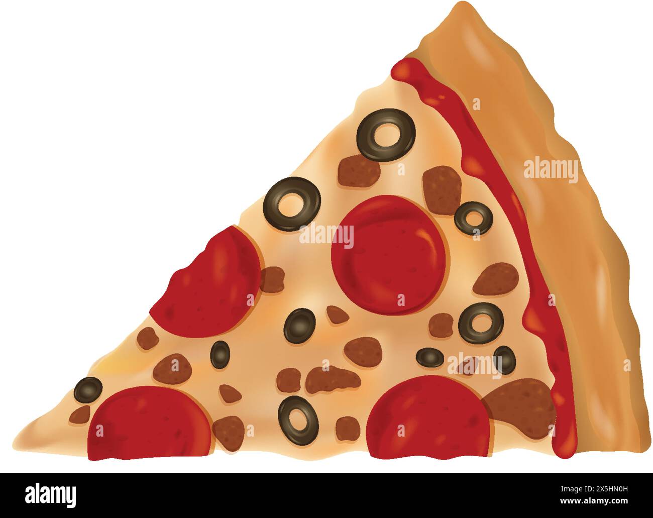 Vector illustration of a tasty pepperoni pizza slice Stock Vector Image ...