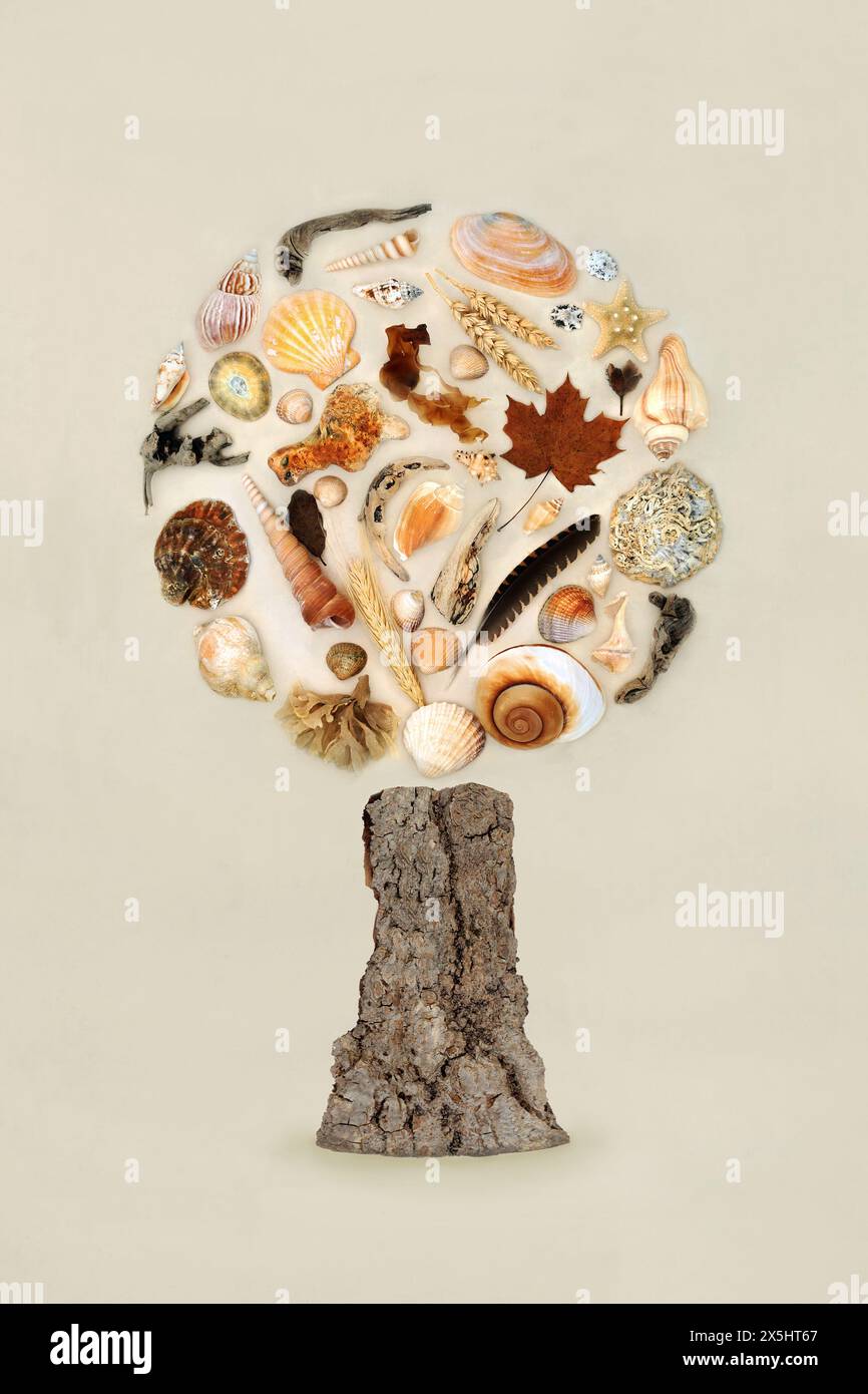 Natural Tree Design Surreal natural nature tree shape design concept with collection of ...