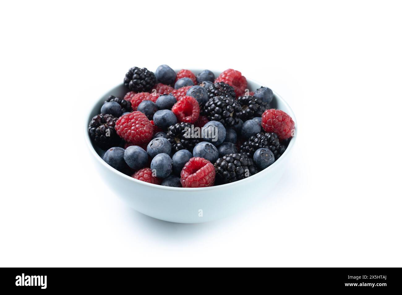 Fresh assortment berries isolated on white background Stock Photo