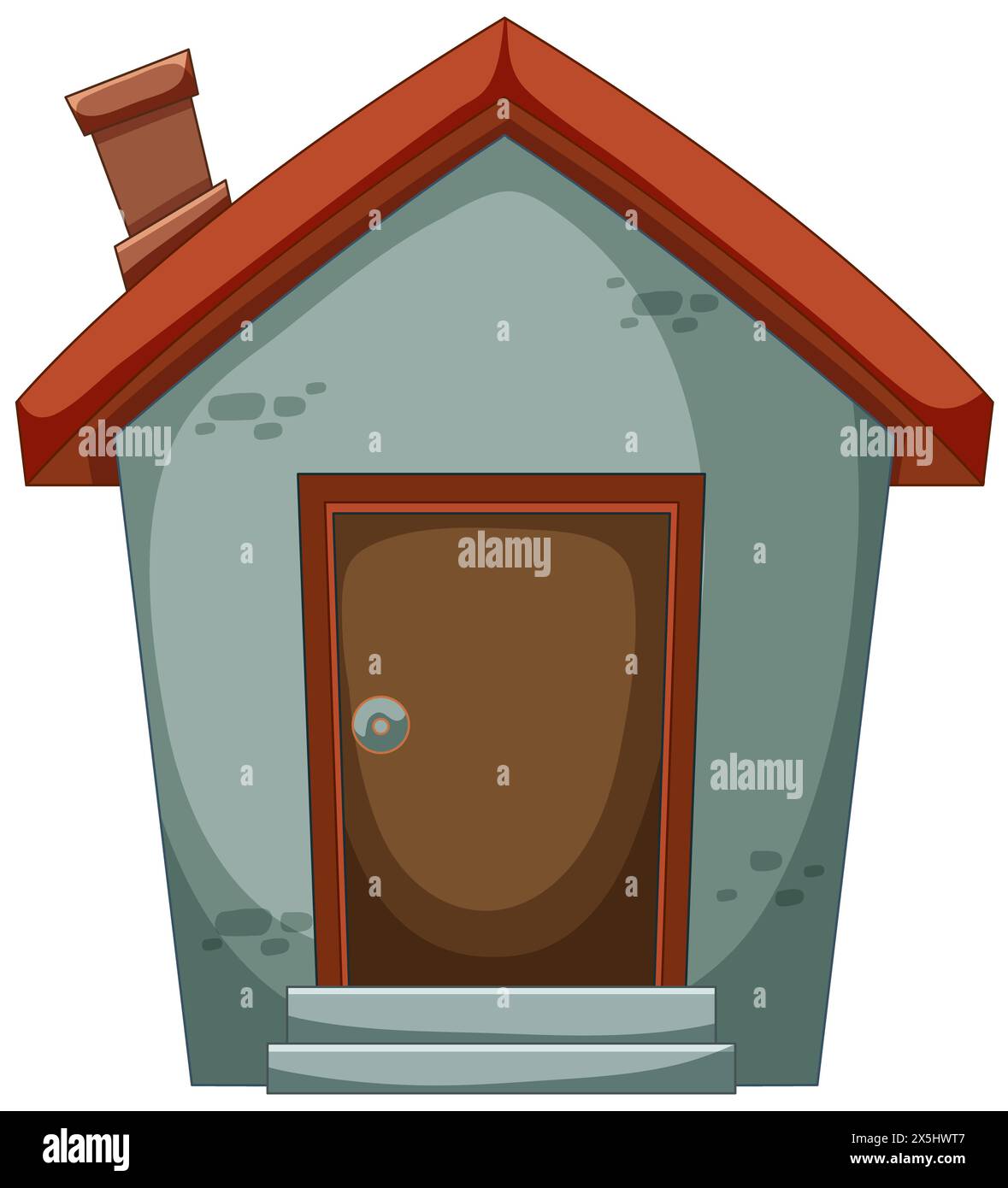 Simple, charming vector illustration of a small house Stock Photo - Alamy