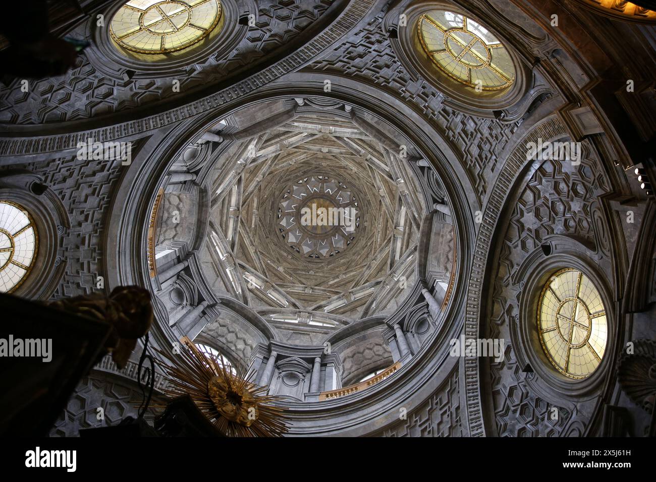 Chapel of the Holy Shroud. Baroque dome by Guarino Guarini, 17th century. Turin. Italy. Stock Photo