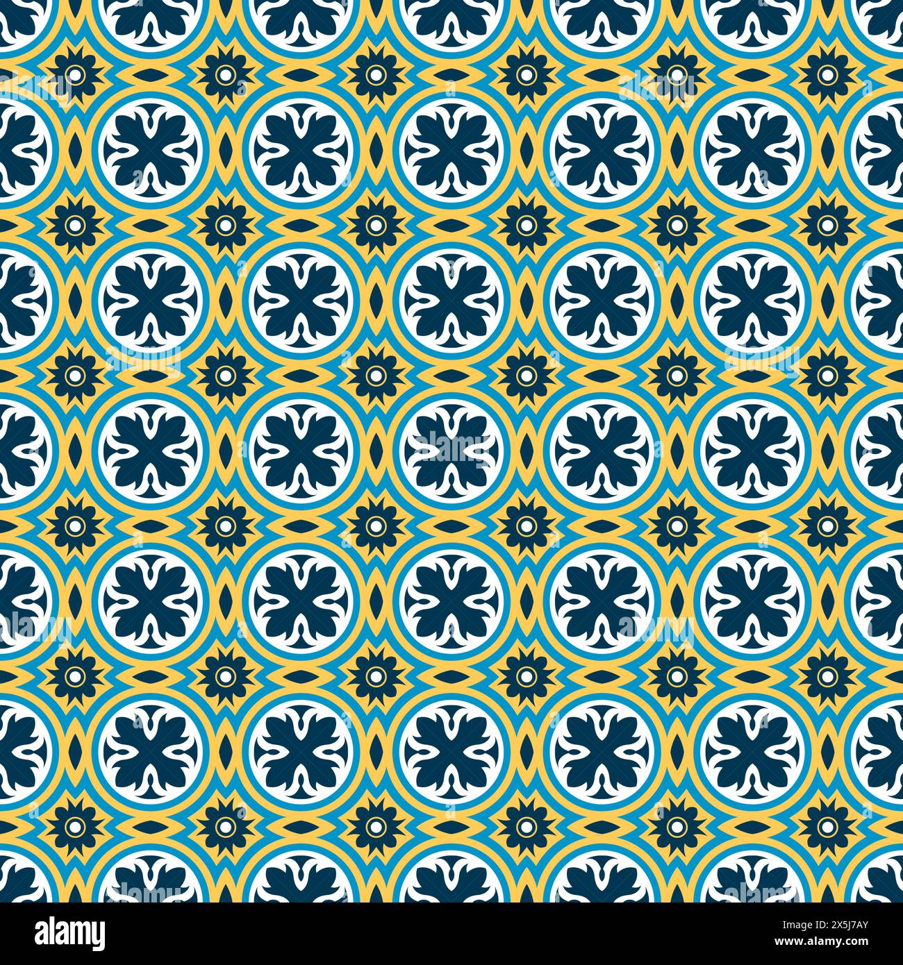 Talavera tile pattern seamless, decorative background for fabric Stock Vector