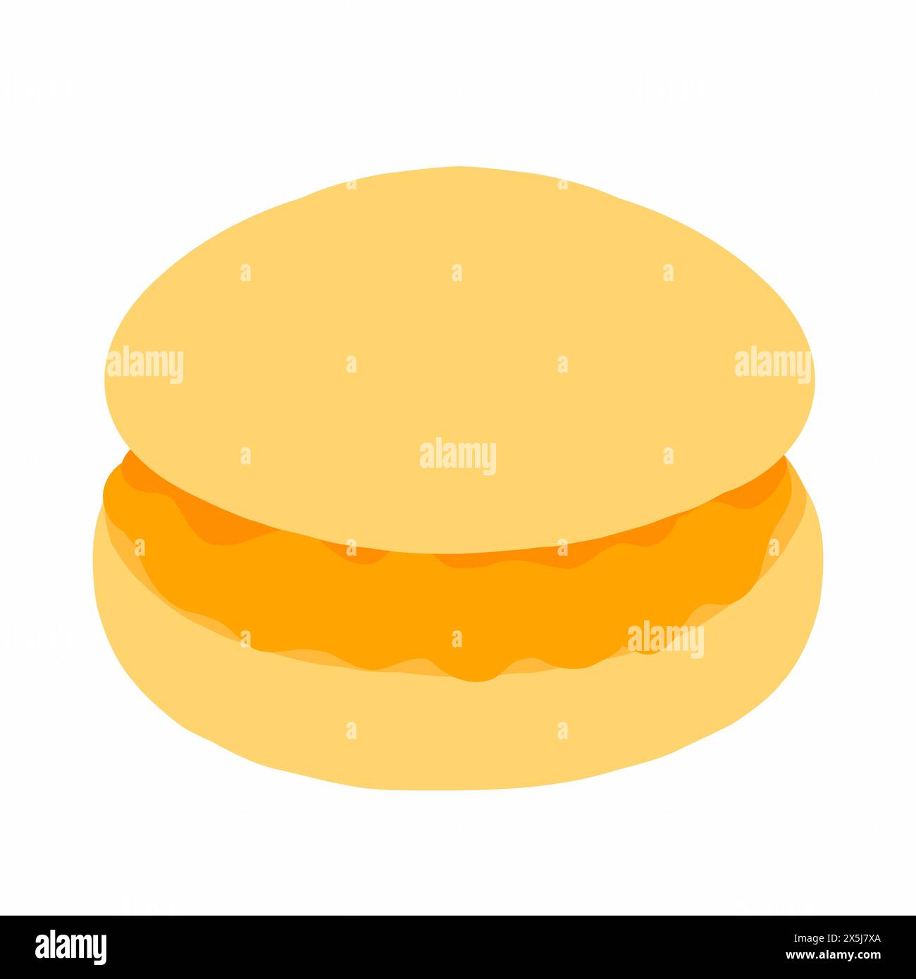 Burger with chicken cutlet icon in cartoon flat style. Vector ...