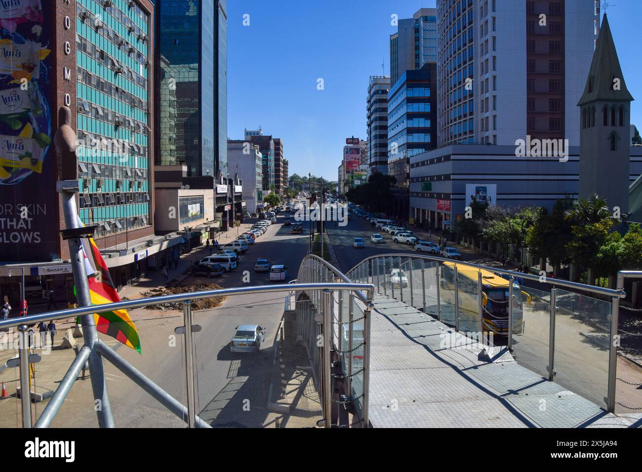 Harare, Zimbabwe, 21st April 2024: Harare city centre, daytime view