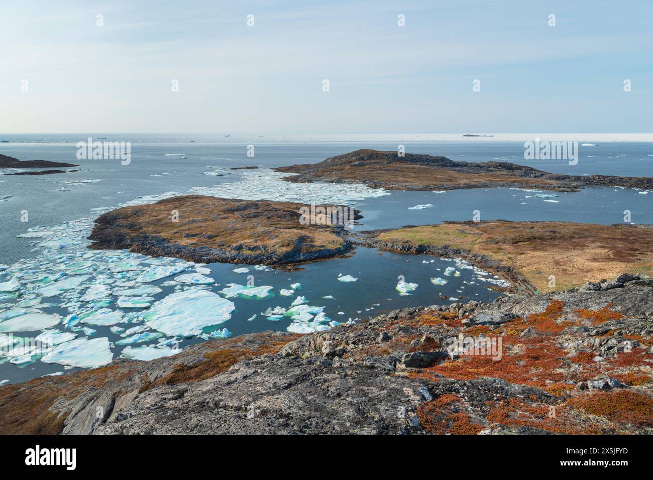 Sea ice off Fogo Island, Newfoundland and Labrador, Canada. Stock Photo