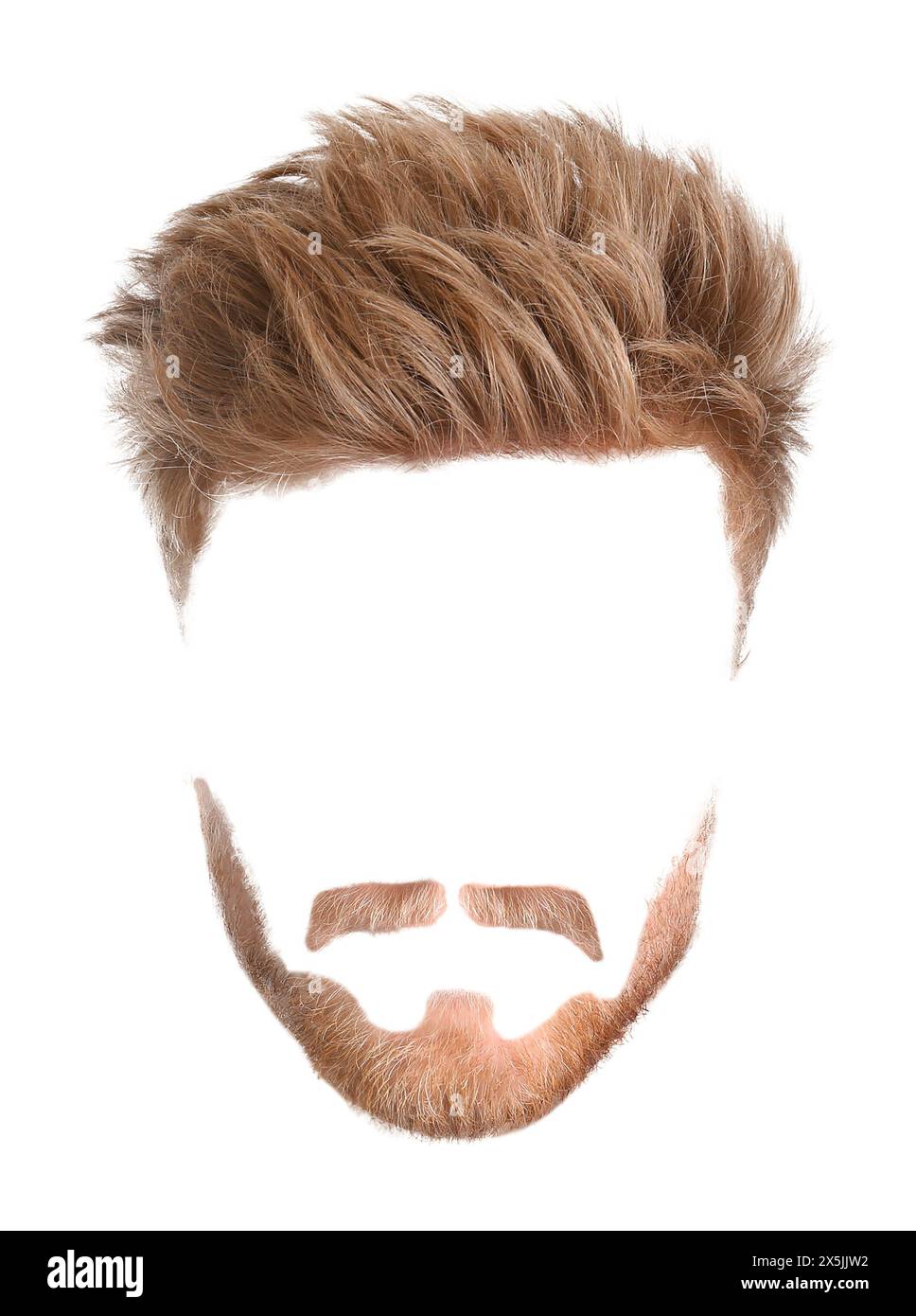 Male hairstyle with beard and mustache isolated on white Stock Photo ...