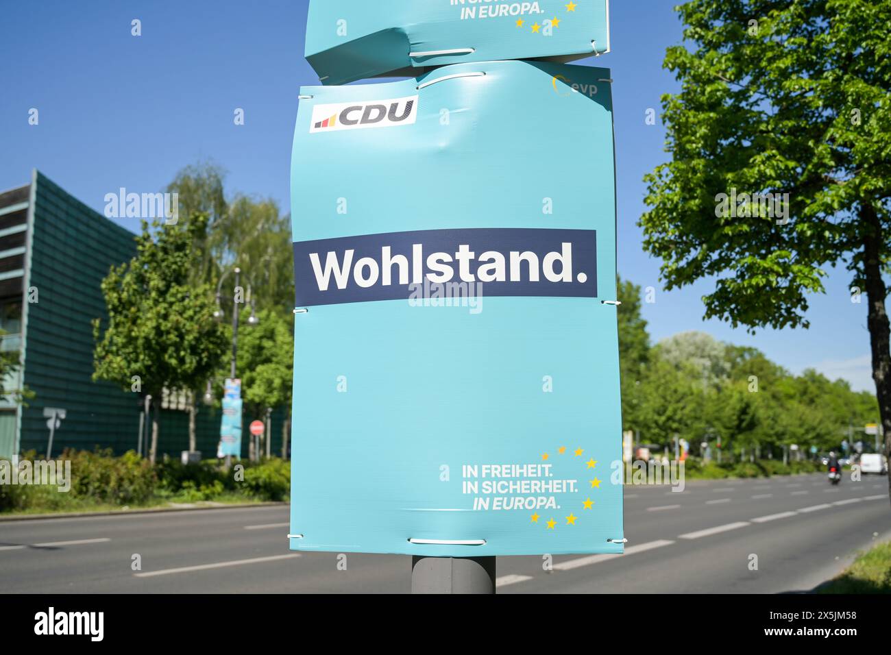 CDU Wahlplakat zur Europawahl 2024, Berlin, Deutschland Stock Photo