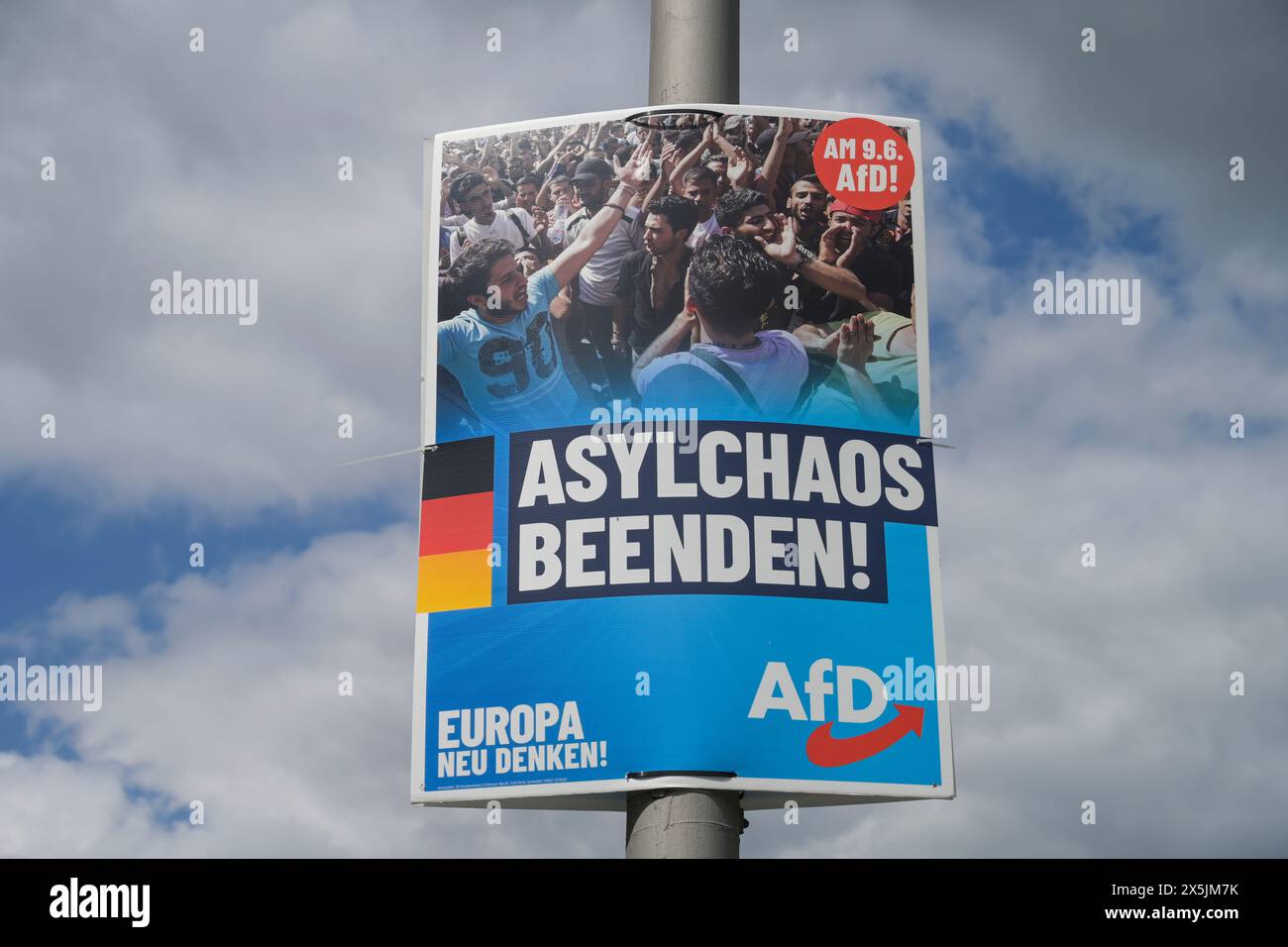 AfD, Wahlplakat zur Europawahl 2024, Berlin, Deutschland Stock Photo