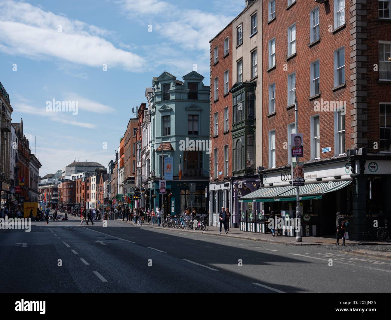 A view of Dame Street in Dublin city centre, Ireland. Stock Photo